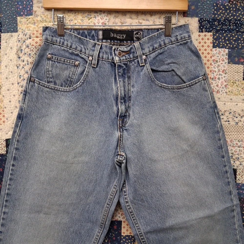 Y2K 1998 Levis Silvertab Baggy Fit Denim Blue Jeans Size 30x30 90s Streetwear